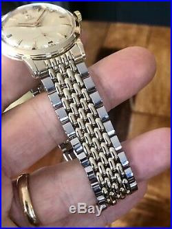 RARE Omega Mens Gold Steel Rice bracelet Sub Dial vintage Mens watch 1950 + Box