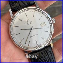RARE Omega Seamaster Cal. 1342 Quartz 196 0079 Grey Dial Men's Watch Vintage