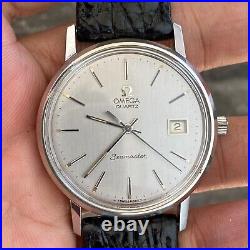 RARE Omega Seamaster Cal. 1342 Quartz 196 0079 Grey Dial Men's Watch Vintage