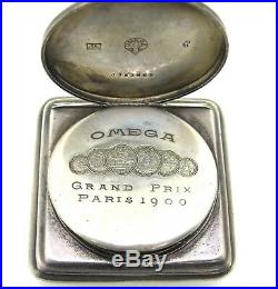 RARE Omega Vintage Approx 1900's Silver Square Pocket Watch 49 MM