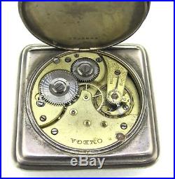 RARE Omega Vintage Approx 1900's Silver Square Pocket Watch 49 MM