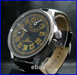 RARE REGULATEUR Antique 1916 Large Stainless Steel Watch with Omega movement