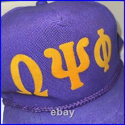 RARE Vintage 80s Omega Psi Phi Q Dogs College Fraternity Trucker Snapback Hat