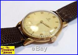 RARE! Vintage OMEGA Jumbo 18K Rose Gold Honeycomb Dial Cal 265 2687 Wristwatch