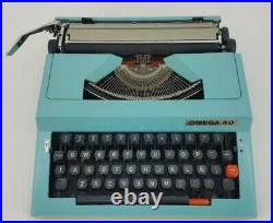 RARE Vintage Omega 40 Manual Typewriter Blue Bulgaria withCase Spanish Alpha ñ ¡