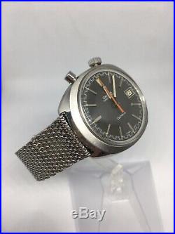 RARE Vintage Omega Chronostop Driver Drivers DATE 146.010 145.010 Steel With Box