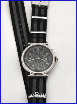 RARE Vintage Omega Tissot Chronograph watch 1937 big black dial cal 33.3 15TL