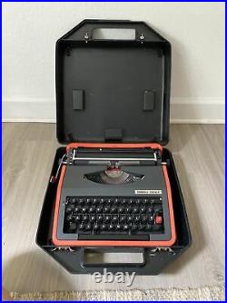 RARE Vintage Orange Mid Century Retro Omega 1300 F Portable 1960's Typewriter