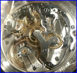 Rare (1918) 16s Omega Doctors Chronogragh Pocket Watch & Chain