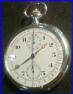 Rare (1918) 16s Omega Doctors Chronogragh Pocket Watch & Chain