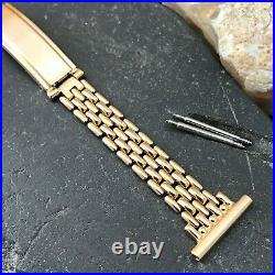 Rare 1940s Art Deco Kreisler USA Gold Filled Rice Beads nos Vintage Watch Band