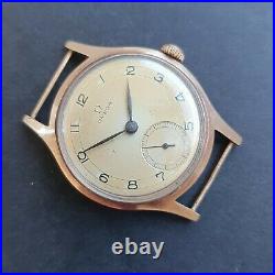 Rare 1940s Tre Tacche Omega 9ct Rose Gold vintage watch