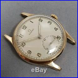 Rare 1943 Omega 9k Solid Gold Montal case Cal. 30T2 vintage wristwatch