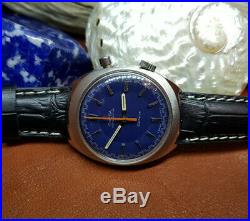 Rare 1962 Omega Geneve Chronostop Cal865 Blue Dial Man's Watch