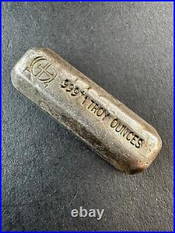 Rare 1oz Omega Vintage Poured Bar. 999 Fine Silver