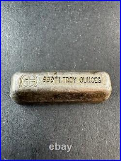 Rare 1oz Omega Vintage Poured Bar. 999 Fine Silver