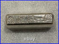 Rare 25 Oz Omega M&b Mining. 999 Silver Bar Vintage Silver