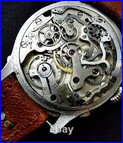 Rare 39mm antique snail telemetre chronograph Vintage watch landeron Hahn omega