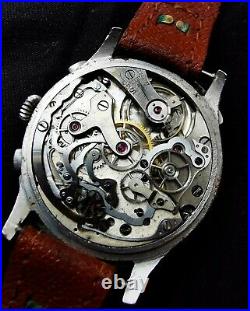 Rare 40 Antique Landeron Hahn Chronograph Vintage Watch manual omega breitling
