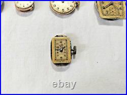 Rare Antique & Vintage Lot Watch Movements with Faces Rare Omega x 4 & Tudor AF