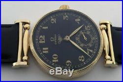 Rare Big Style ANTIQUE OMEGA Swiss Wristwatch in Gilt case