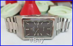 Rare Chunky Vintage Omega De Ville Black Dial Auto Man's Watch With Box
