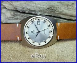 Rare Huge 1970's Omega Seamaster Silver Dial Date Auto Man's Watch