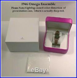 Rare Large 37mm 1946 Omega 30T2PC Cal18k SOLID GOLD Case 2 Tone Dial withBoxes