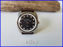Rare Large Vintage Omega Seamaster Black Dial Date Auto Cal565 Man's Watch