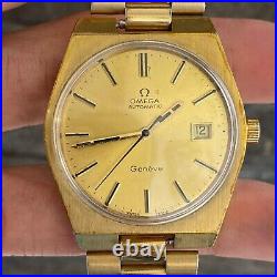 Rare OMEGA Automatic Geneve cal 1481 Automatic All Gold Swiss Made Watch Vintage