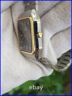 Rare OMEGA Constellation Automatic Black Diamond Dial Gold Steel Case Vintage