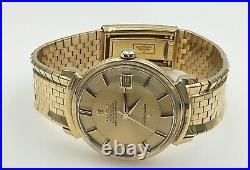 Rare OMEGA Constellation Grand Luxe 18K Yellow Gold Pie Pan Vintage 1960s Watch