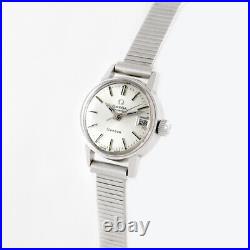 Rare OMEGA Geneve Geneva 566.002 Cal. 684 Date Silver Women s Automatic Vintage