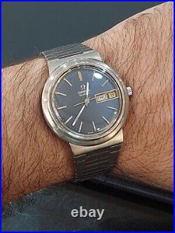Rare OMEGA Megaquartz Vintage Blue Dial Cal. 1310 Day/Date SS Ref. 196.0058 Watch
