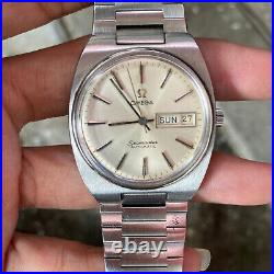 Rare OMEGA Seamaster Automatic Cal 1020 Swiss Made Silver Day Date Vintage Watch