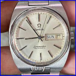 Rare OMEGA Seamaster Automatic Cal 1020 Swiss Made Silver Day Date Vintage Watch