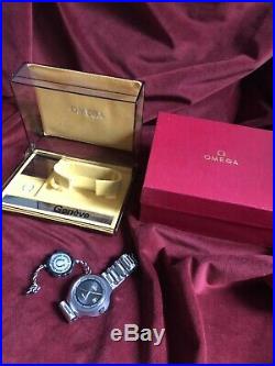 Rare Omega Automatico GENEVE Nos Cobra Stingray Vintage Watch Box Full Set 80s