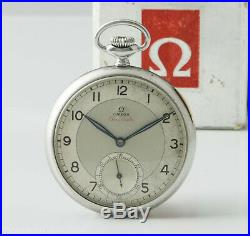 Rare Omega Chronometer Grade Very Best Pocket watch Steel case, Art Deco 1925