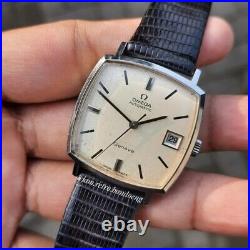 Rare Omega Geneve 162.0010 Automatic 565 Square Silver Dial Vintage Watch Men
