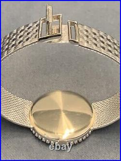 Rare Omega Geneve Vintage Watch, 18K White Gold Case 45 Diamonds, 18K Bracelet
