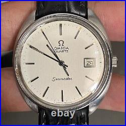 Rare Omega Seamaster Quartz 1342 White Dial Vintage Watch Swiss