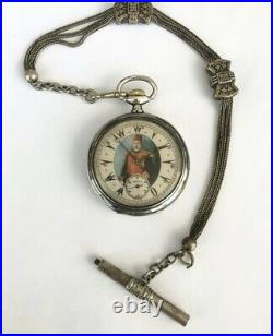Rare Ottoman Turkish Award Sultan Mehmed V Antique Omega Silver Pocket Watch