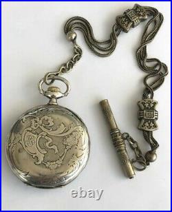 Rare Ottoman Turkish Award Sultan Mehmed V Antique Omega Silver Pocket Watch