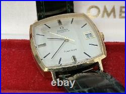 Rare & Stylish Omega Square Cushion 18ct Gold Automatic Gents Vintage 1969 Watch