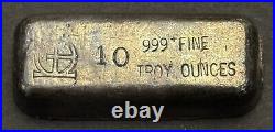Rare Vintage 10 Oz M & B Mining Co. Omega Hand Poured Silver Bar. 999 Silver