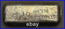 Rare Vintage 10 Oz M & B Mining Co. Omega Hand Poured Silver Bar. 999 Silver