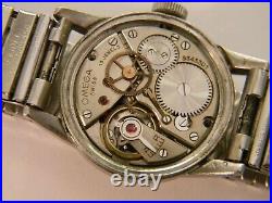 Rare Vintage 1940 Ww2 Era Omega 15j Military Mens Ss Watch Runs Needs Clean