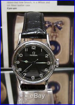 Rare Vintage 1943 Black Dial Omega Raf Pilots Ww2 British Military Watch