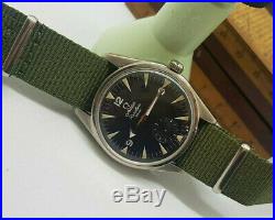 Rare Vintage 1958 Omega Ranchero 2990 1 Cal267 Black Dial Man's Watch