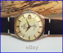 Rare Vintage 1963 Omega Constellation Pie Pan Silver Dial Date Auto Man's Watch